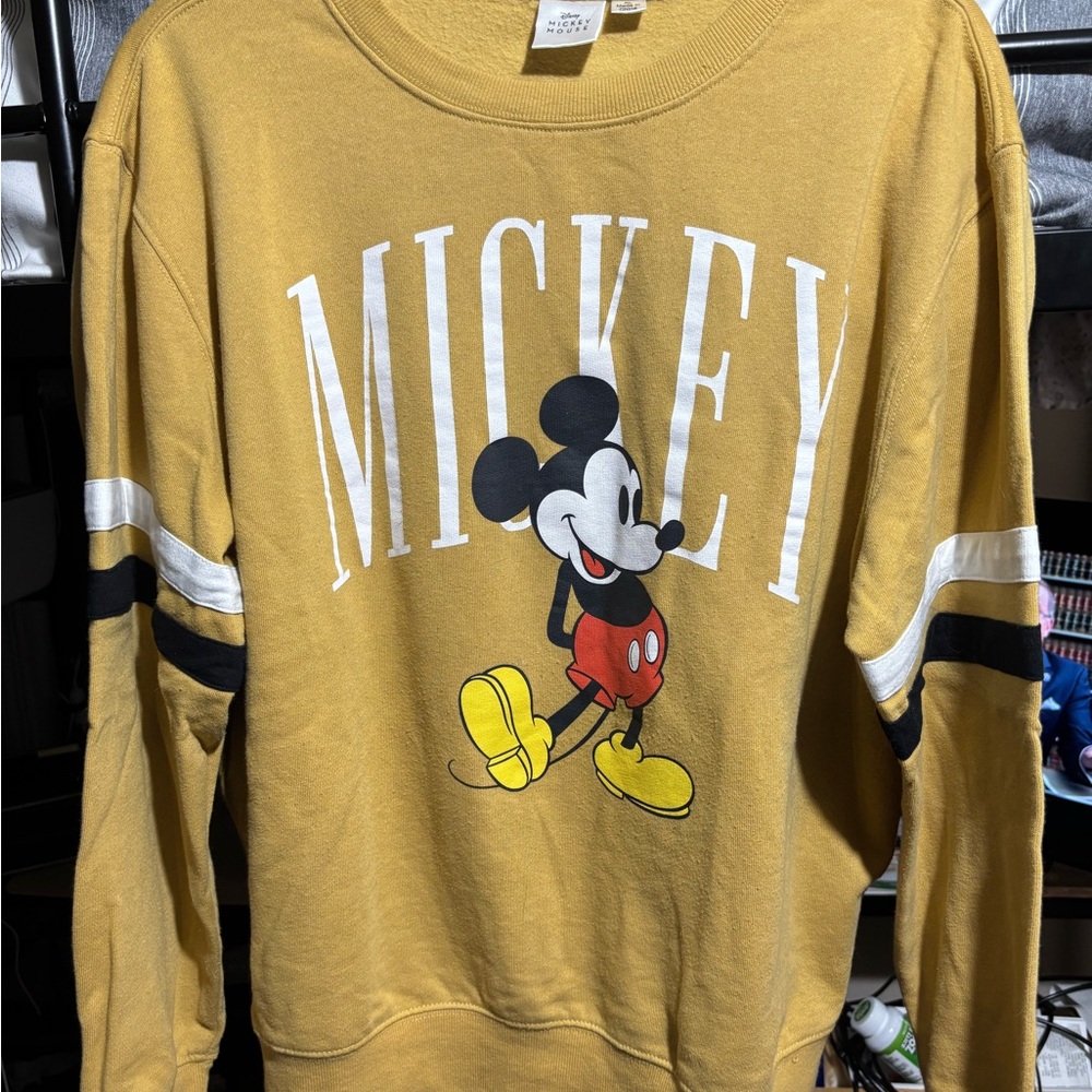 Disney Mickey Mouse Yellow Crewneck Sweater